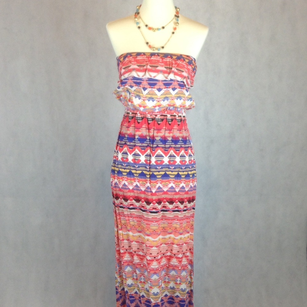 Boho Strapless Maxi Dress